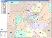 Fort Wayne  Wall Map Color Cast Style